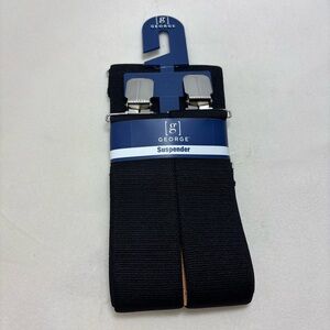 George‎ Men's Classic Work Black Suspenders 2" NEW